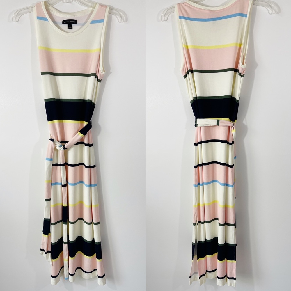 Banana Republic Ponte Striped Tank Dress, S